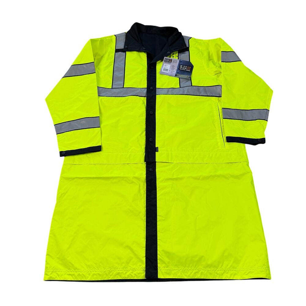 5.11 Tactical Hi-Vis Reversible Rain Coat 48125 Class 3 XL Yellow NWT